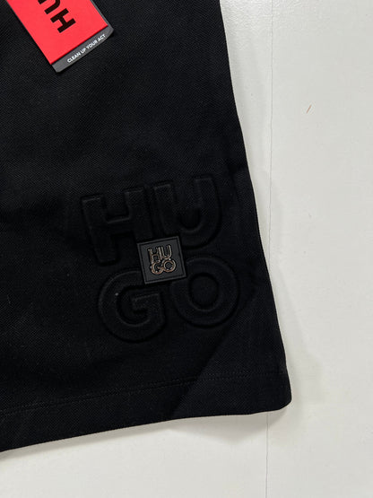 HUGO Crni Šorc sa Printom i Box Logom