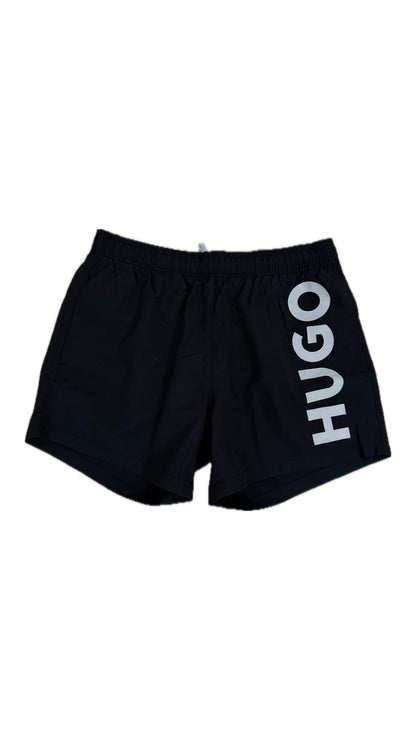 HUGO Crni Beachwear Šorc sa Vertikalnim HUGO Tekstom