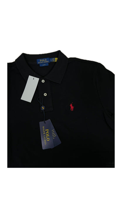 Polo Ralph Lauren Crna Slim Fit Polo Majica sa Crvenim Konjićem