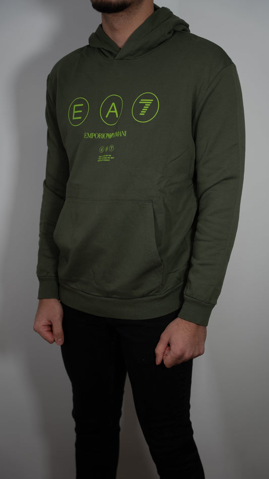 Emporio Armani EA7 Maslinasti Duks sa Logom na Kapuljači