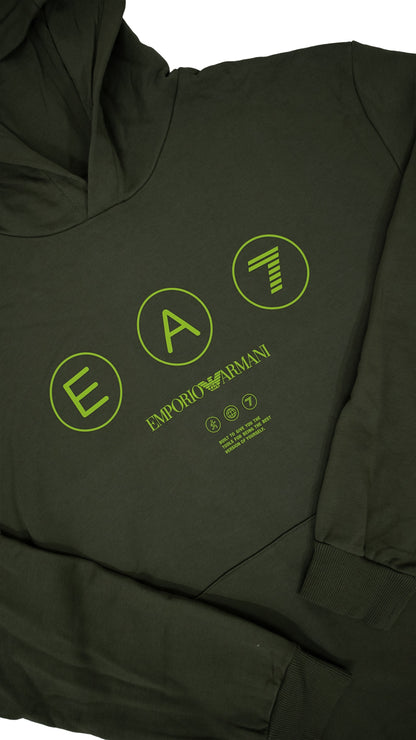 Emporio Armani EA7 Maslinasti Duks sa Logom na Kapuljači