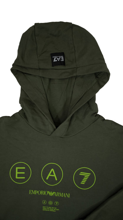 Emporio Armani EA7 Maslinasti Duks sa Logom na Kapuljači