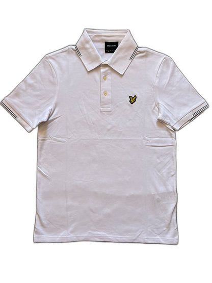 Lyle & Scott Bela Polo Majica sa Crnim Detaljima na Kragni i Rukavima