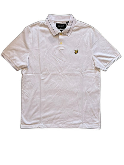 Lyle & Scott Bela Polo Majica sa Natpisom na Kragni