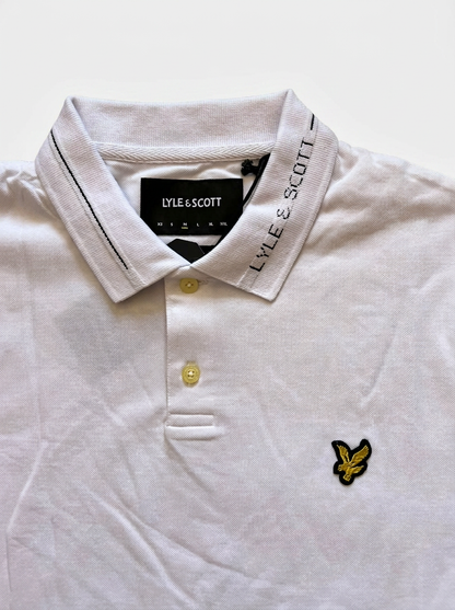 Lyle & Scott Bela Polo Majica sa Natpisom na Kragni