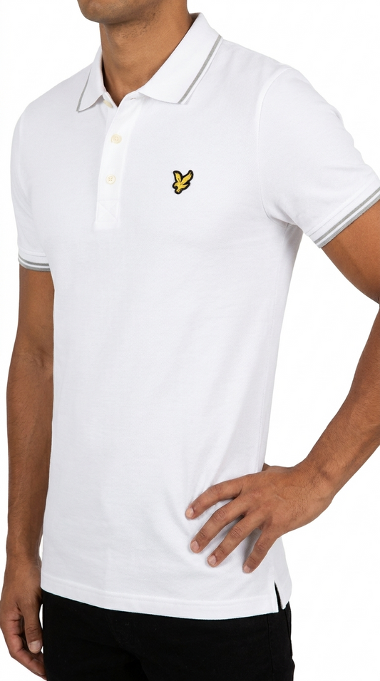 Lyle & Scott Bela Polo Majica sa Sivim Štraftama
